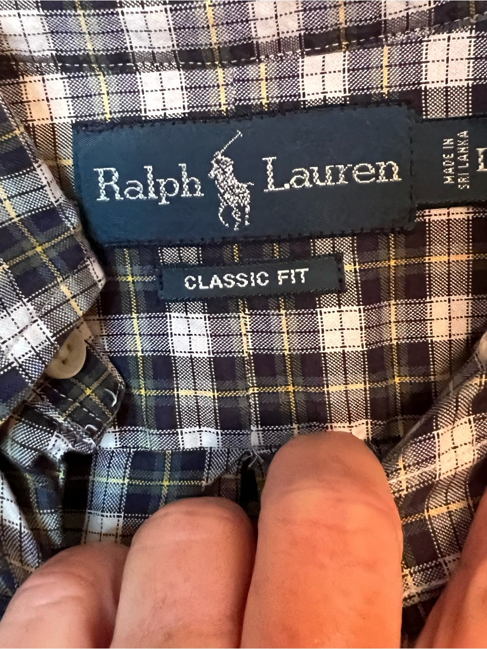 Ralph Lauren Navy and White Plaid Classic Fit Shirt